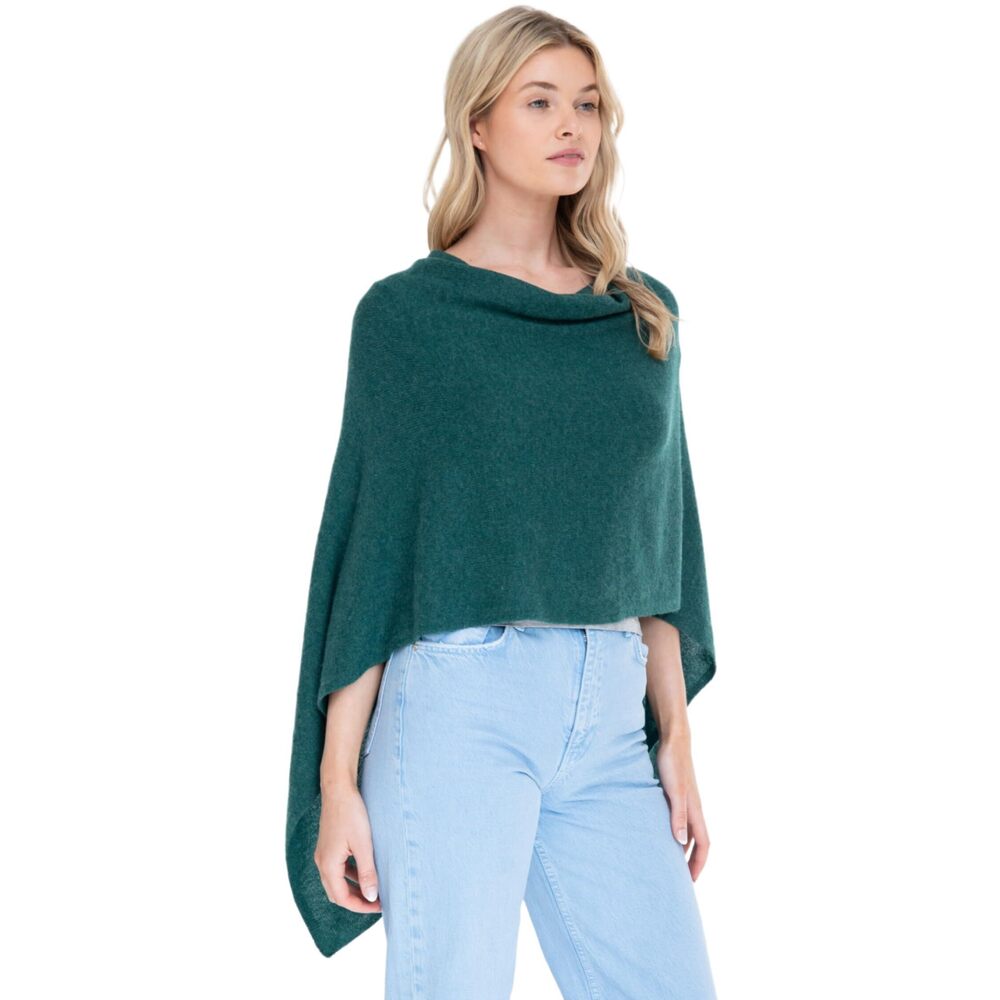 1952 Cashmere-100% Cashmere Draped Dress Topper Poncho (wild